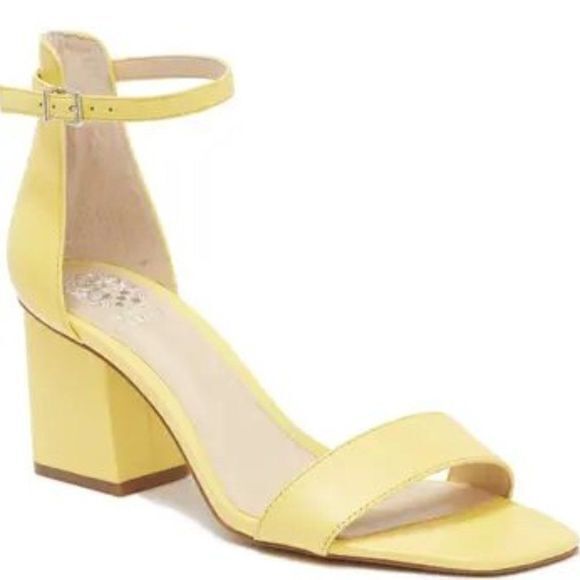NEW WITH BOX Vince Camuto Margry Ankle Strap Block Heel Sandal DAFFODIL size 9.5 - Picture 1 of 3